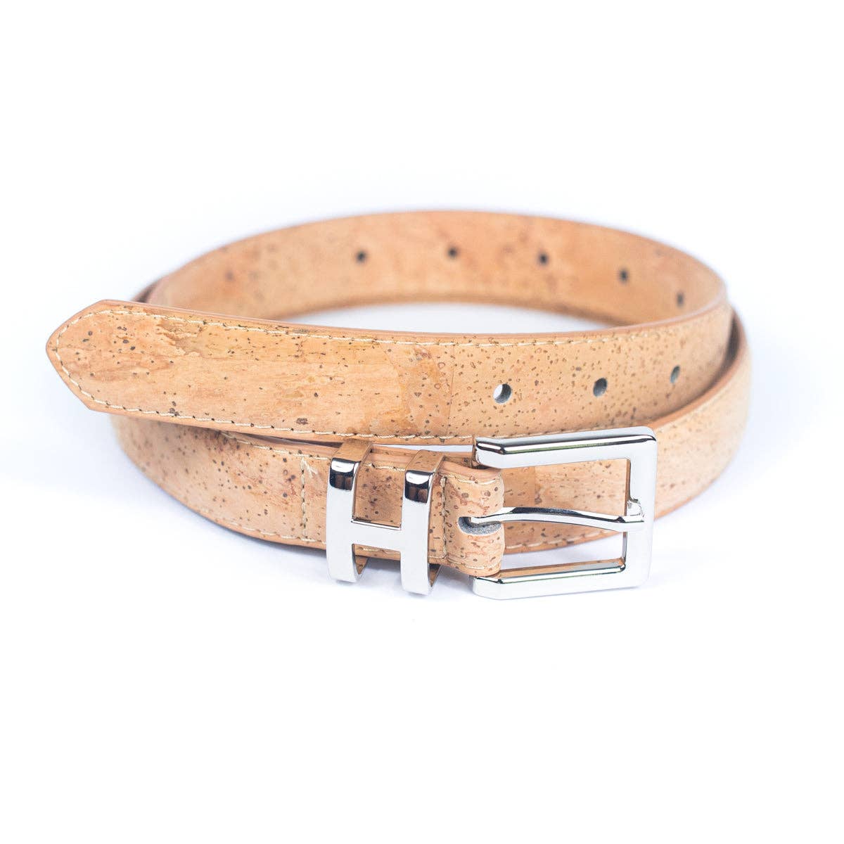 Double-Sided Cork Belt with H Logo Design