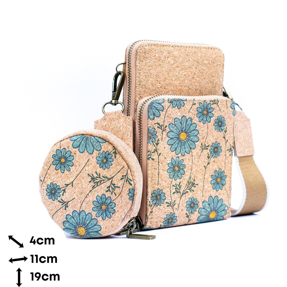 Natural Cork Women's Printed Double Layer Phone Pouch