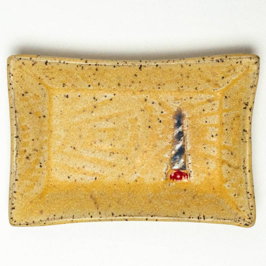 Lighthouse Pattern Ceramic Beige Trinket Dish