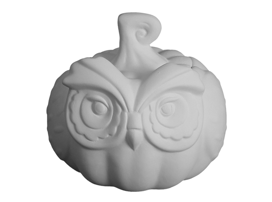 Owl Pumpkin Box Bisqueware