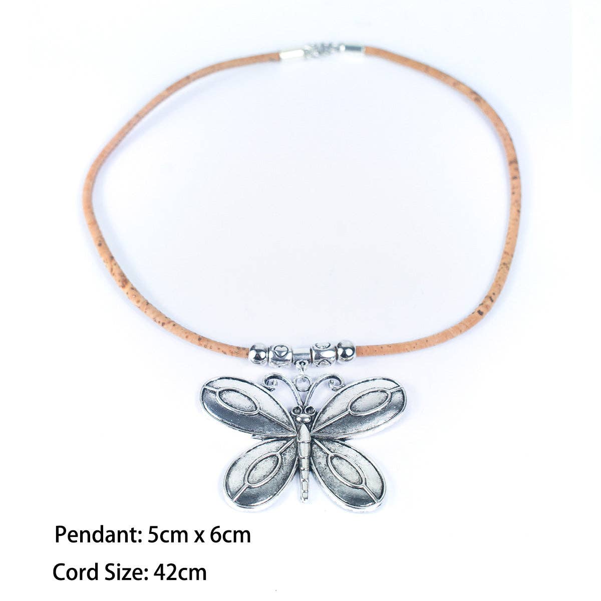 Butterfly Handmade women's cork necklace