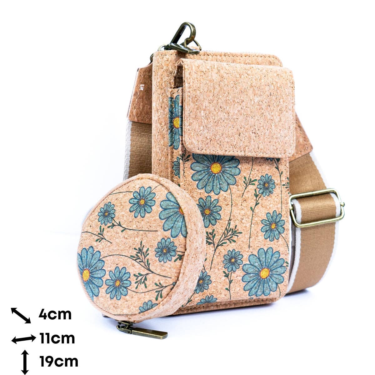 Natural Cork Women's Printed Phone Pouch & Coin purse