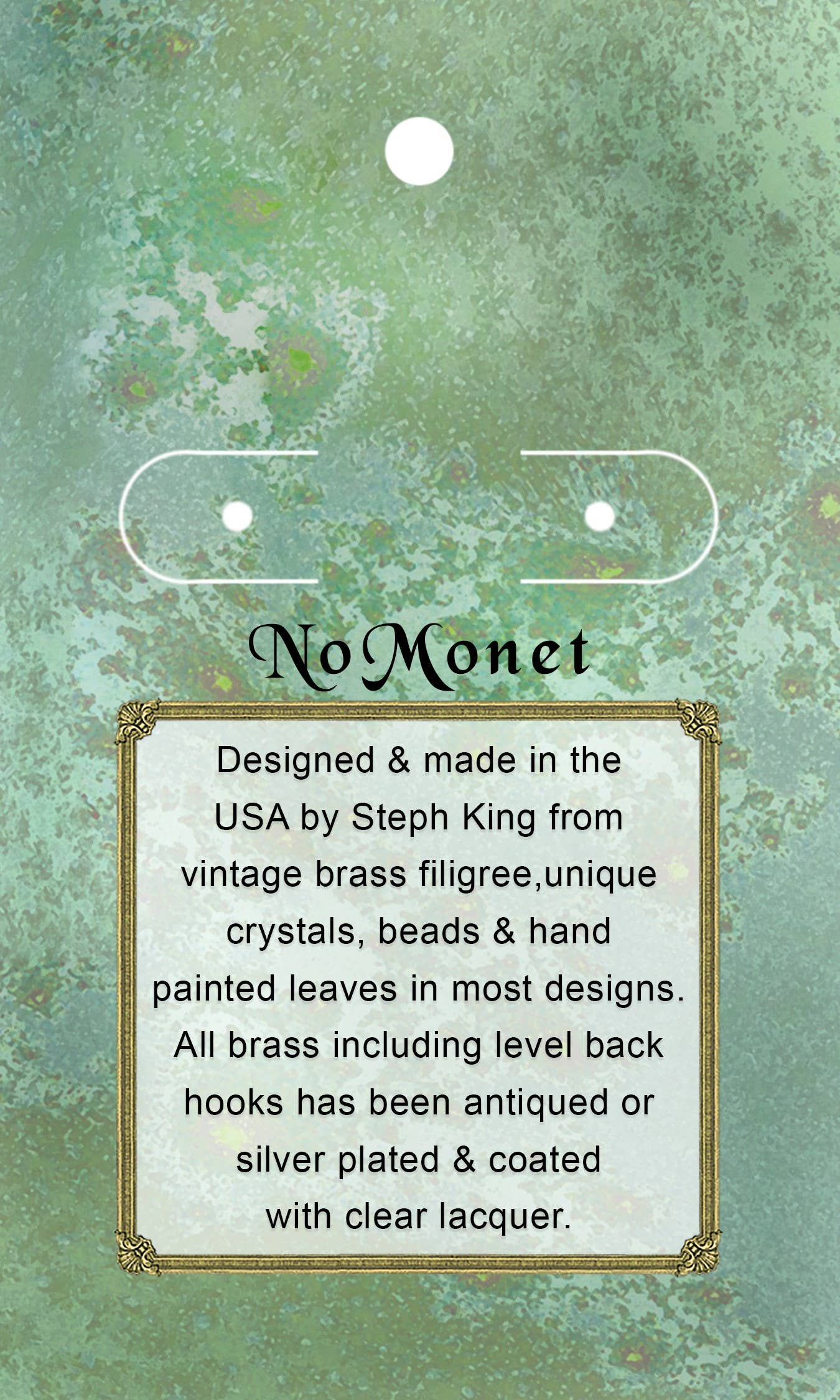 Butterfly Teardrop Crystal Hand Painted Earrings - V