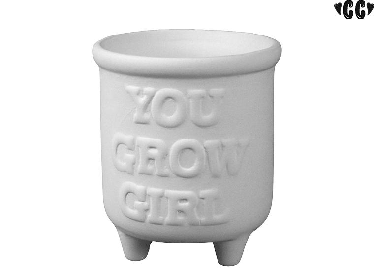 You Grow Girl Planter Bisqueware