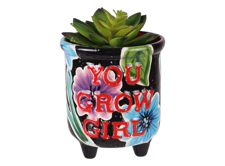 You Grow Girl Planter Bisqueware