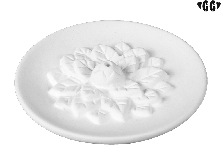 Luisa's Lotus Incense Dish Bisqueware