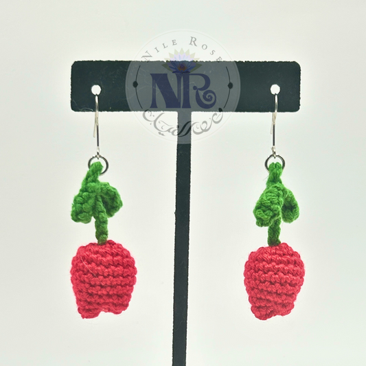Cherry Crochet Earrings