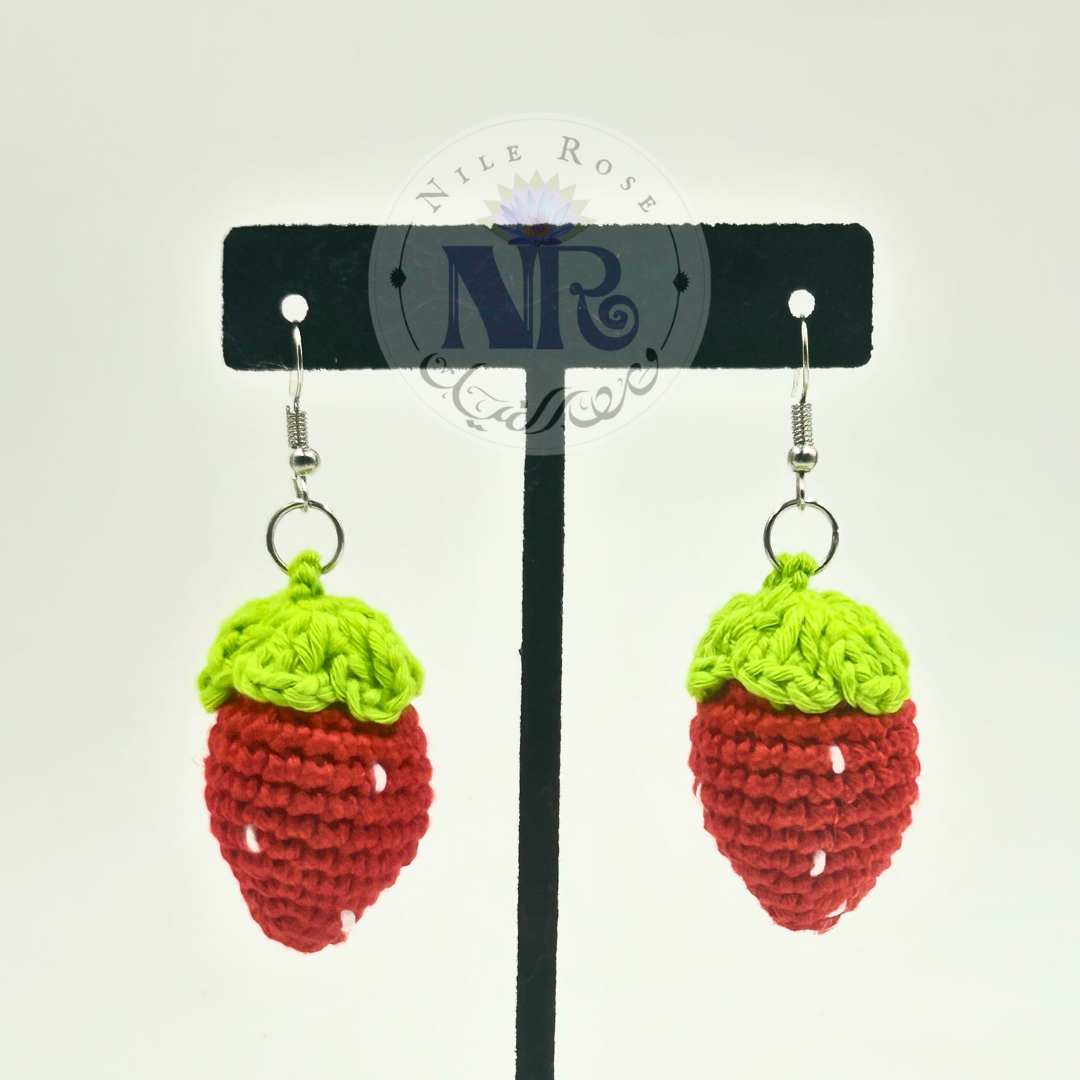 Strawberry Crochet Earrings
