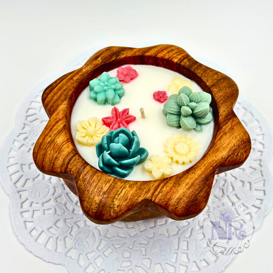 Flower Rosewood Bowl Candle