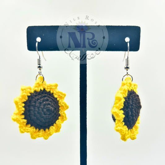 Sunflower Crochet Earrings