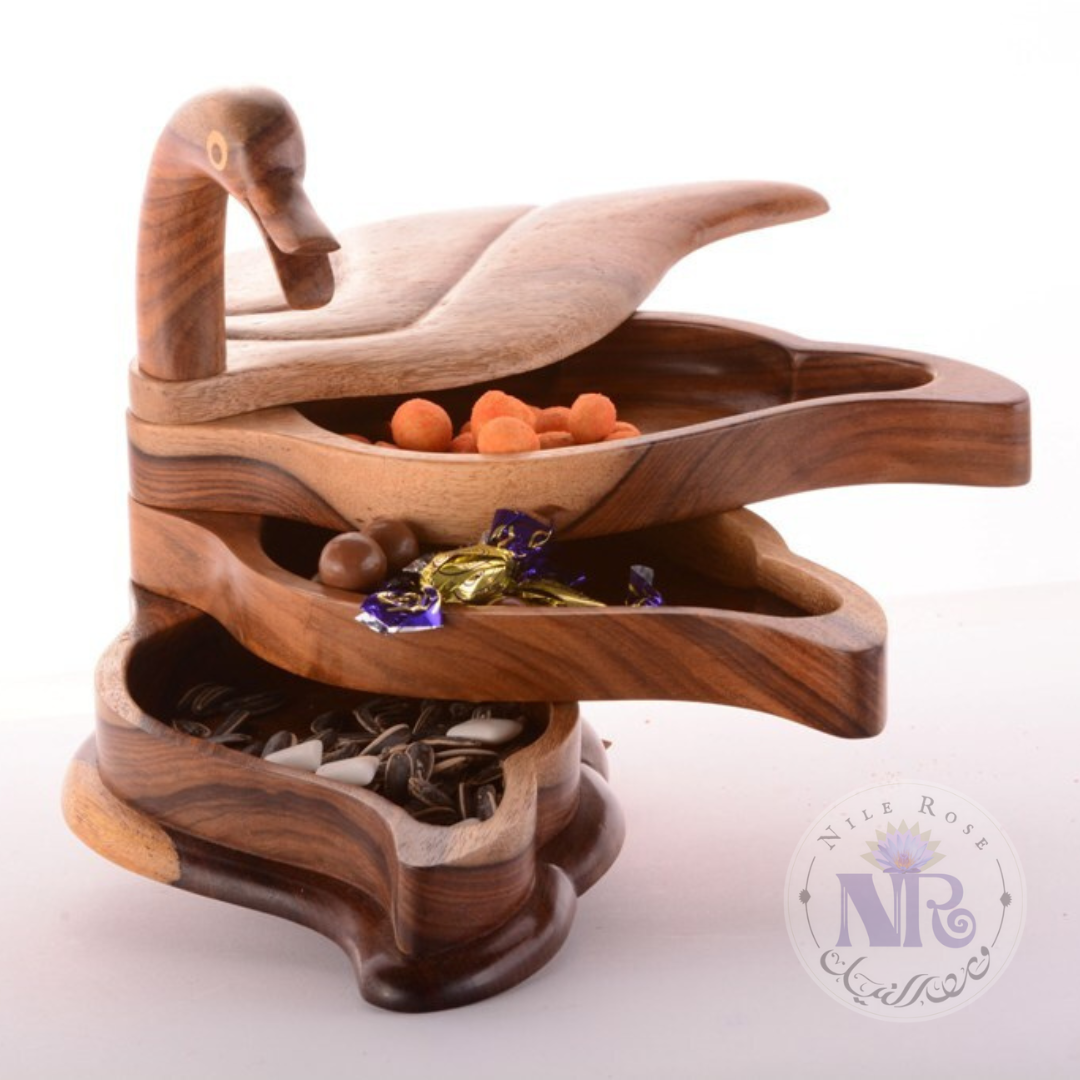 Swan Triple Layer Box - Nile Rose Woodcraft