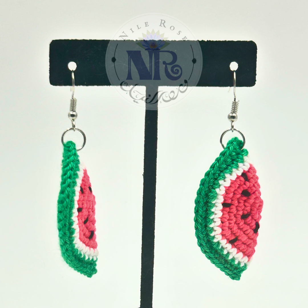 Watermelon Crochet Earrings