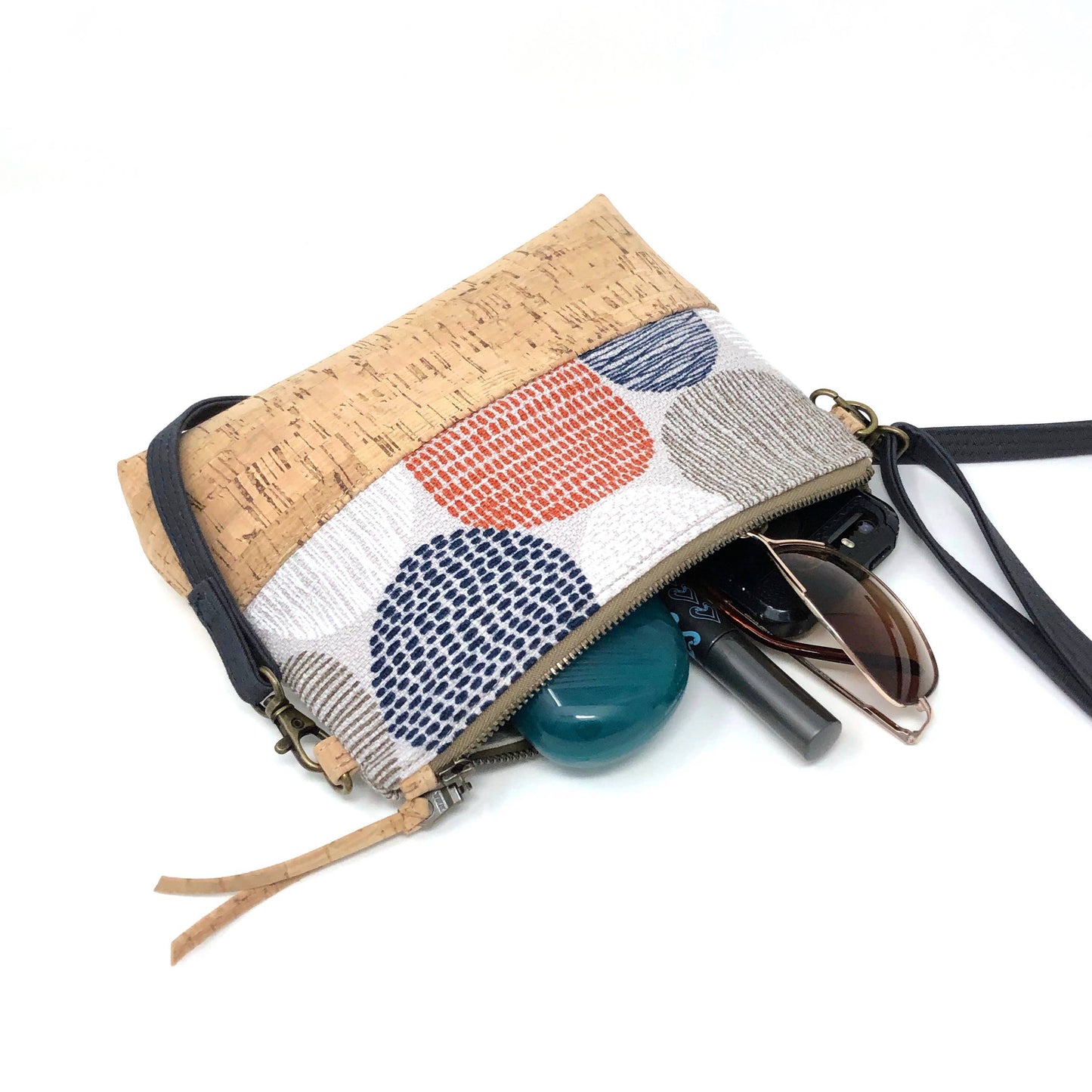 Butterflies Organic Cotton & Cork Crossbody