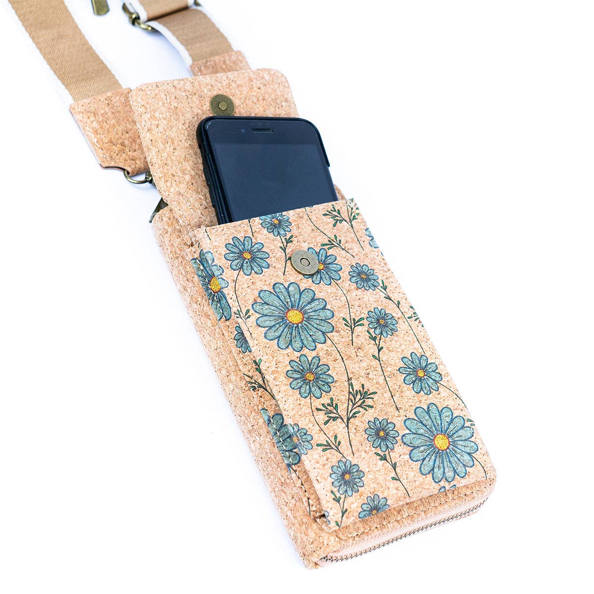Natural Cork Women's Printed Phone Pouch & Coin purse