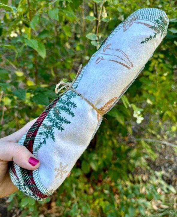 Holiday shroom plaid ECO Washable towels