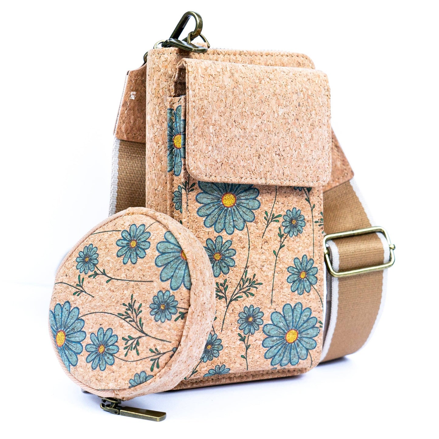 Natural Cork Women's Printed Phone Pouch & Coin purse