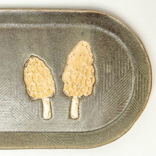 Morel Mushroom Ceramic 10" Platter