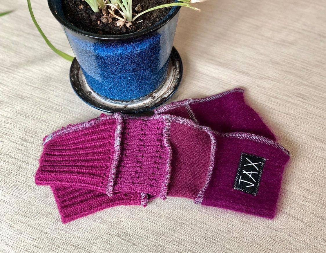 Fingerless Gloves Solid Color(s) rainbow Upcycled from sweaters