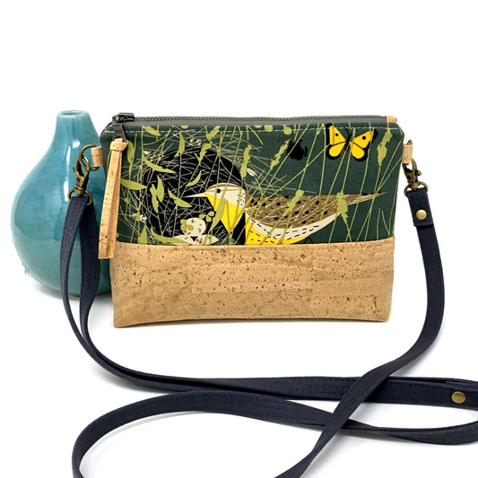 Eastern Meadowlark Organic Cotton & Cork Crossbody