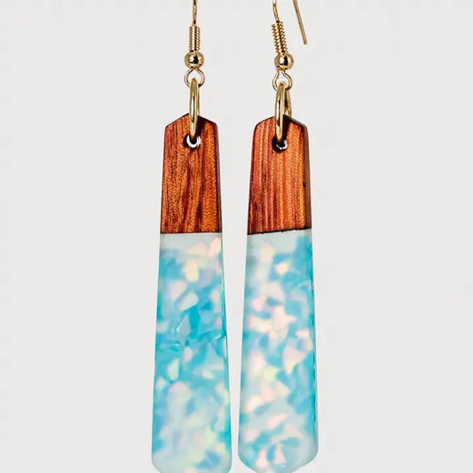 Mermaid Cove Wooden & Resin Earrings