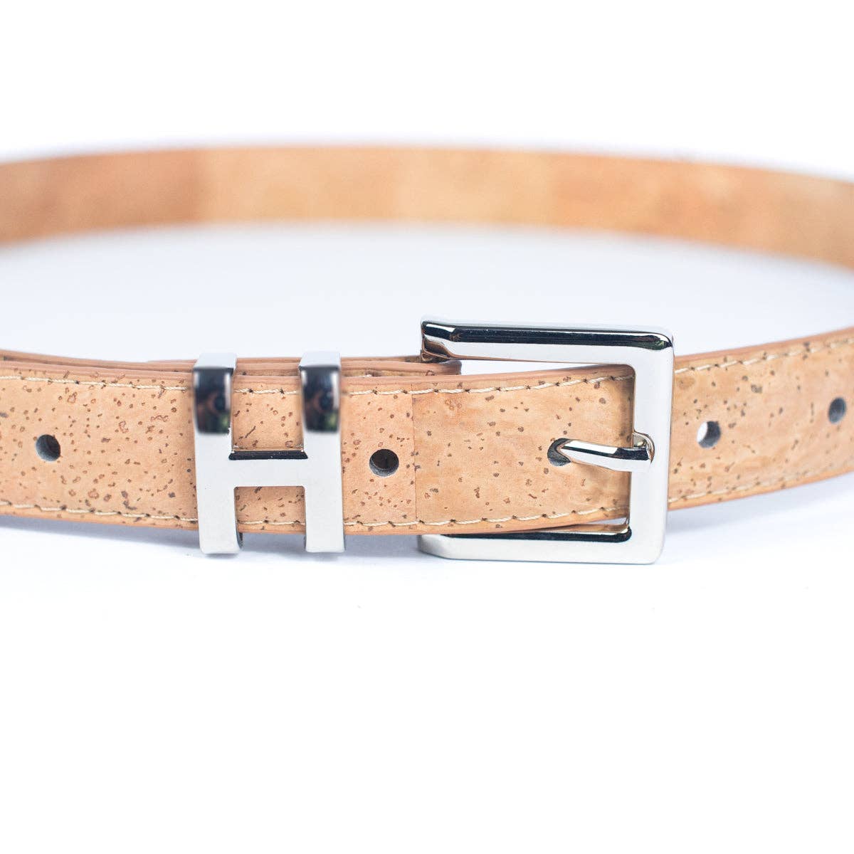 Double-Sided Cork Belt with H Logo Design