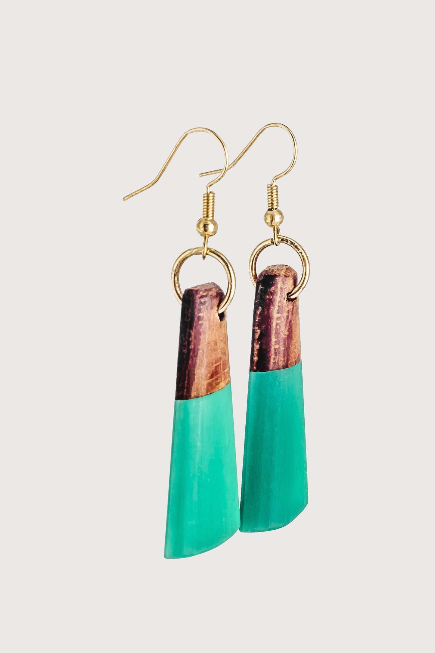 Jade Wooden & Resin Earrings
