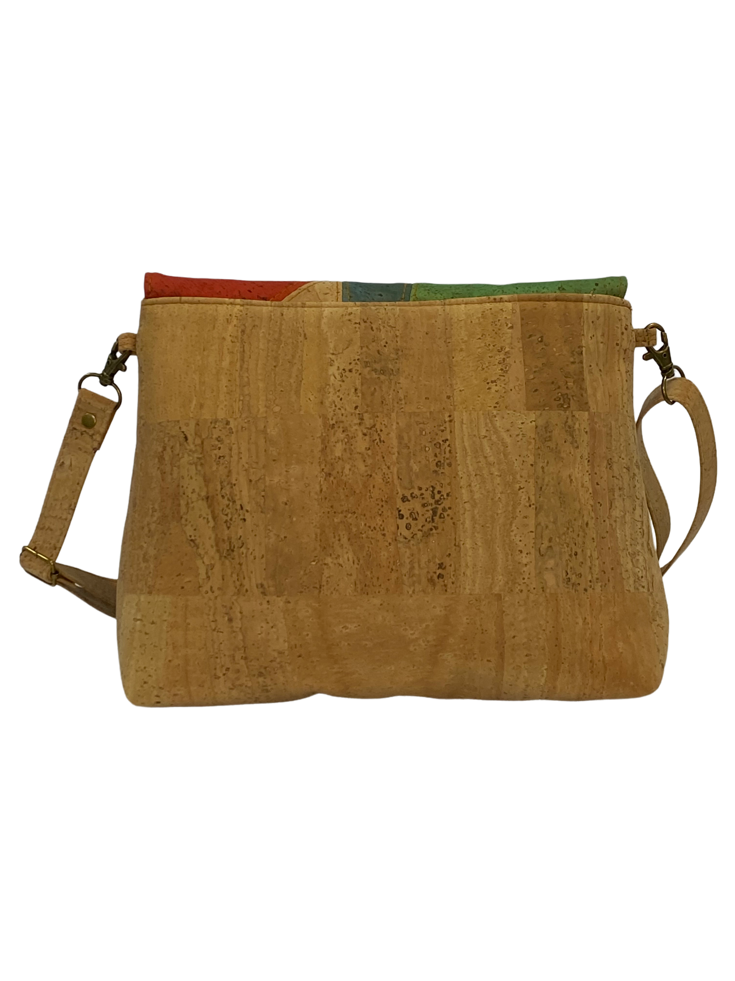 Natural Atena cork bag with patchwork
