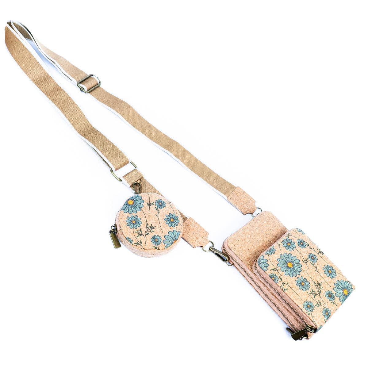 Natural Cork Women's Printed Double Layer Phone Pouch