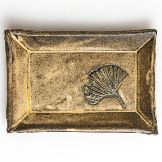 Ginkgo Leaf Beige Trinket Dish