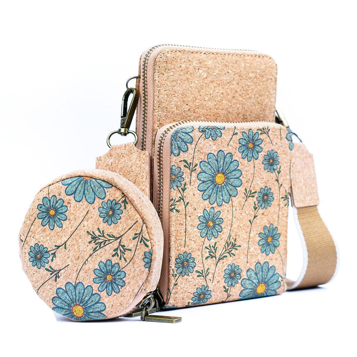 Natural Cork Women's Printed Double Layer Phone Pouch