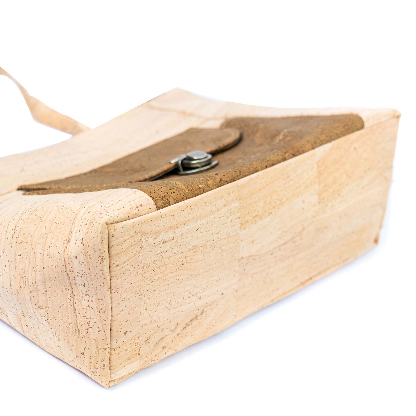 Natural Cork Handbag | Vegan Shoulder Bag with Front Pocket