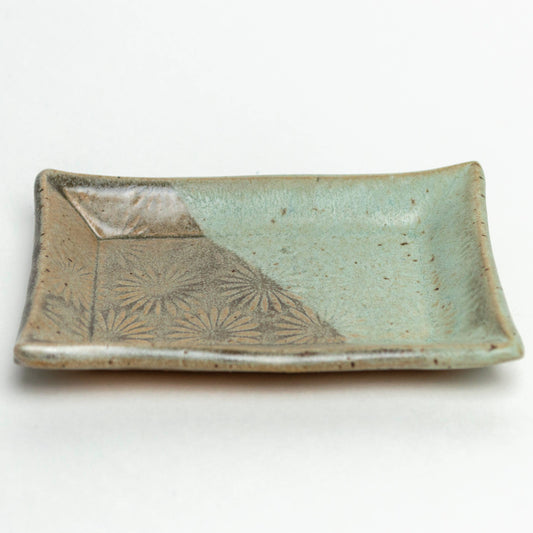 Gray & Blue Pattern Ceramic Trinket Dish