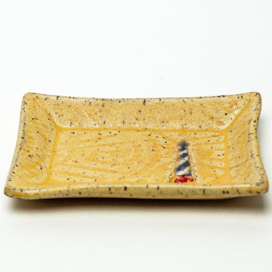 Lighthouse Pattern Ceramic Beige Trinket Dish