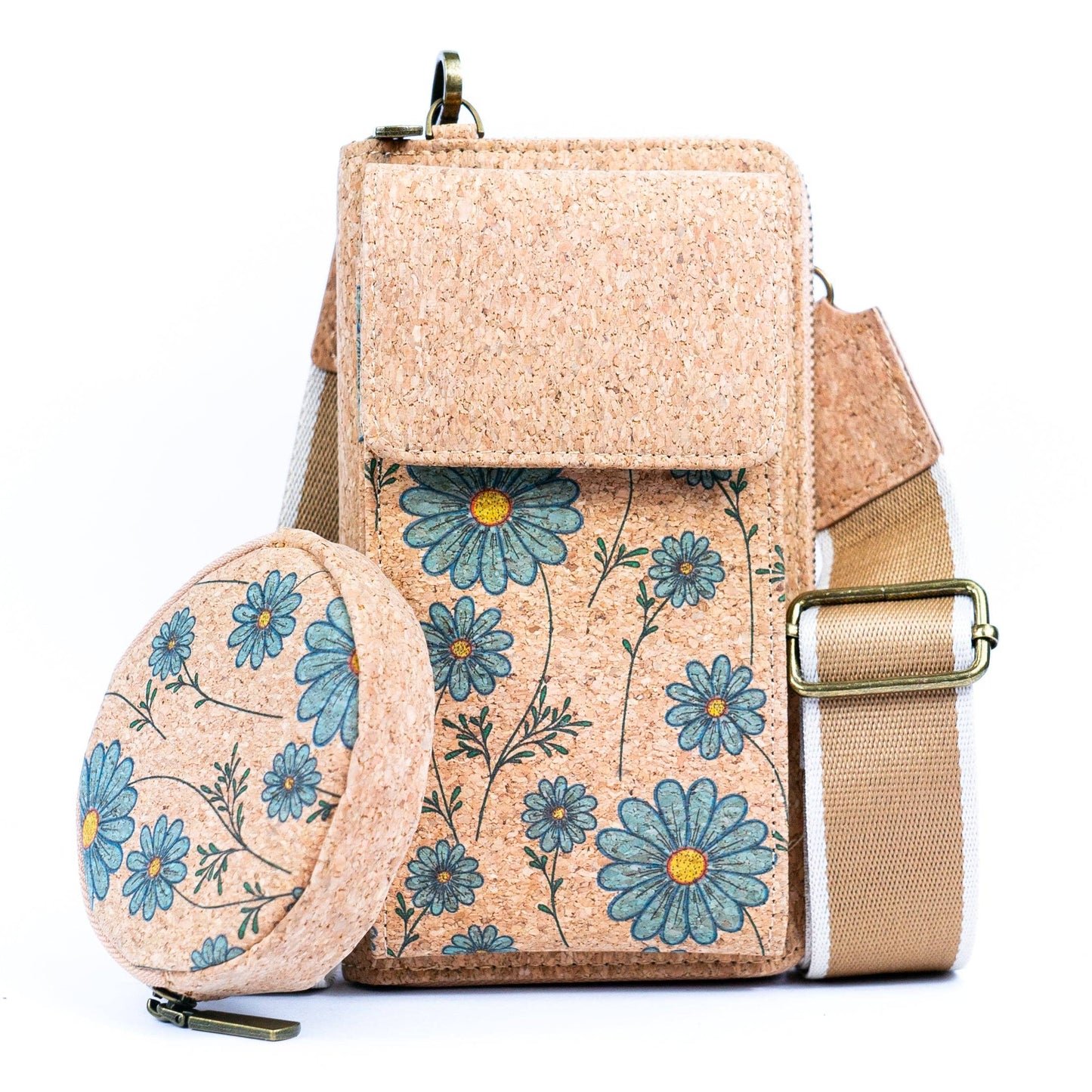 Natural Cork Women's Printed Phone Pouch & Coin purse