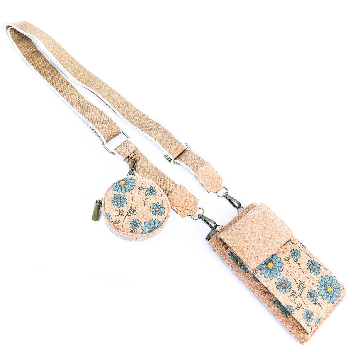 Natural Cork Women's Printed Phone Pouch & Coin purse