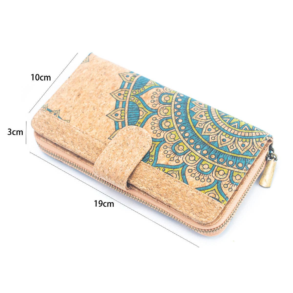 Natural Cork Mandala Pattern Women's Long Wallet/Cardholder