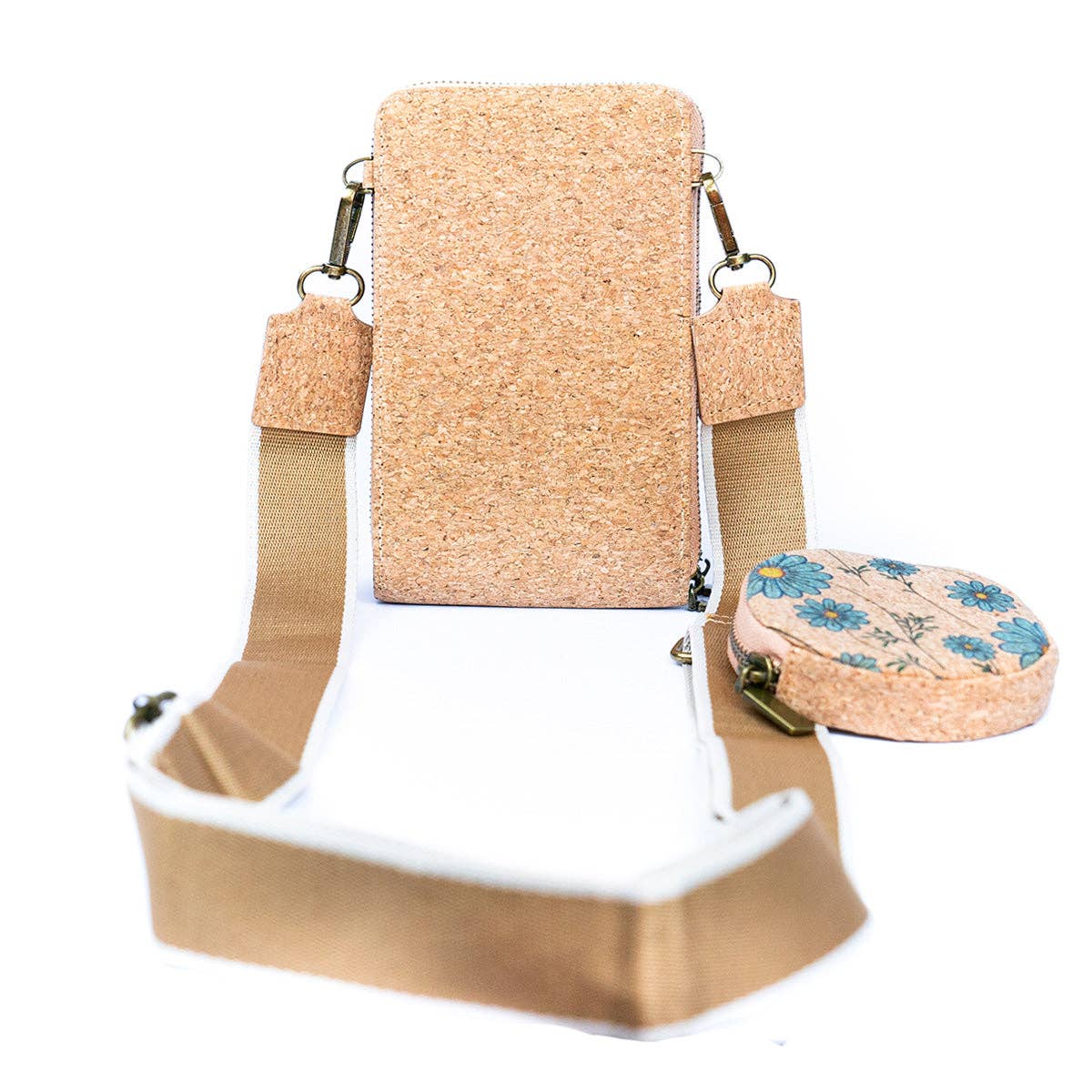 Natural Cork Women's Printed Double Layer Phone Pouch