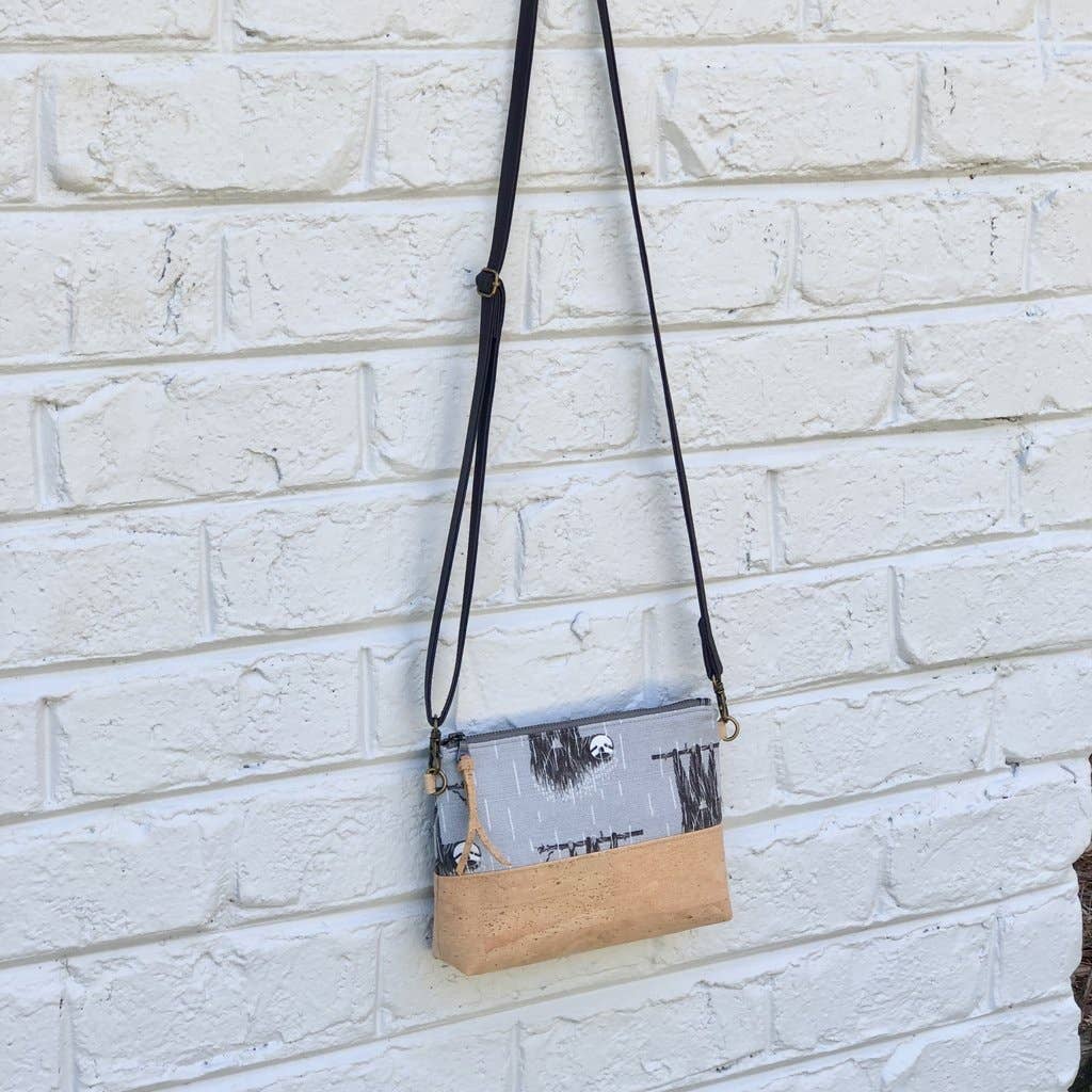 Spring Flowers Organic Cotton & Cork Crossbody