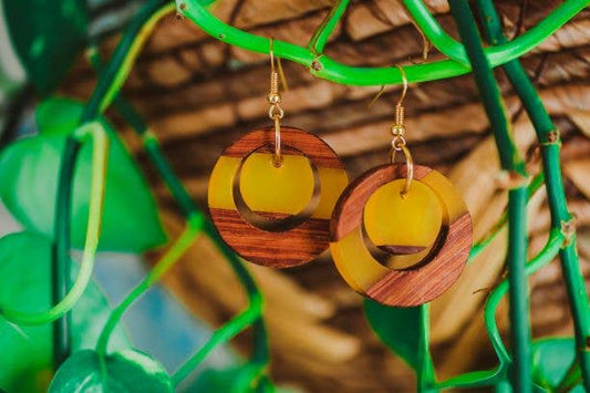 Cedar Rapids Wooden & Resin Earrings