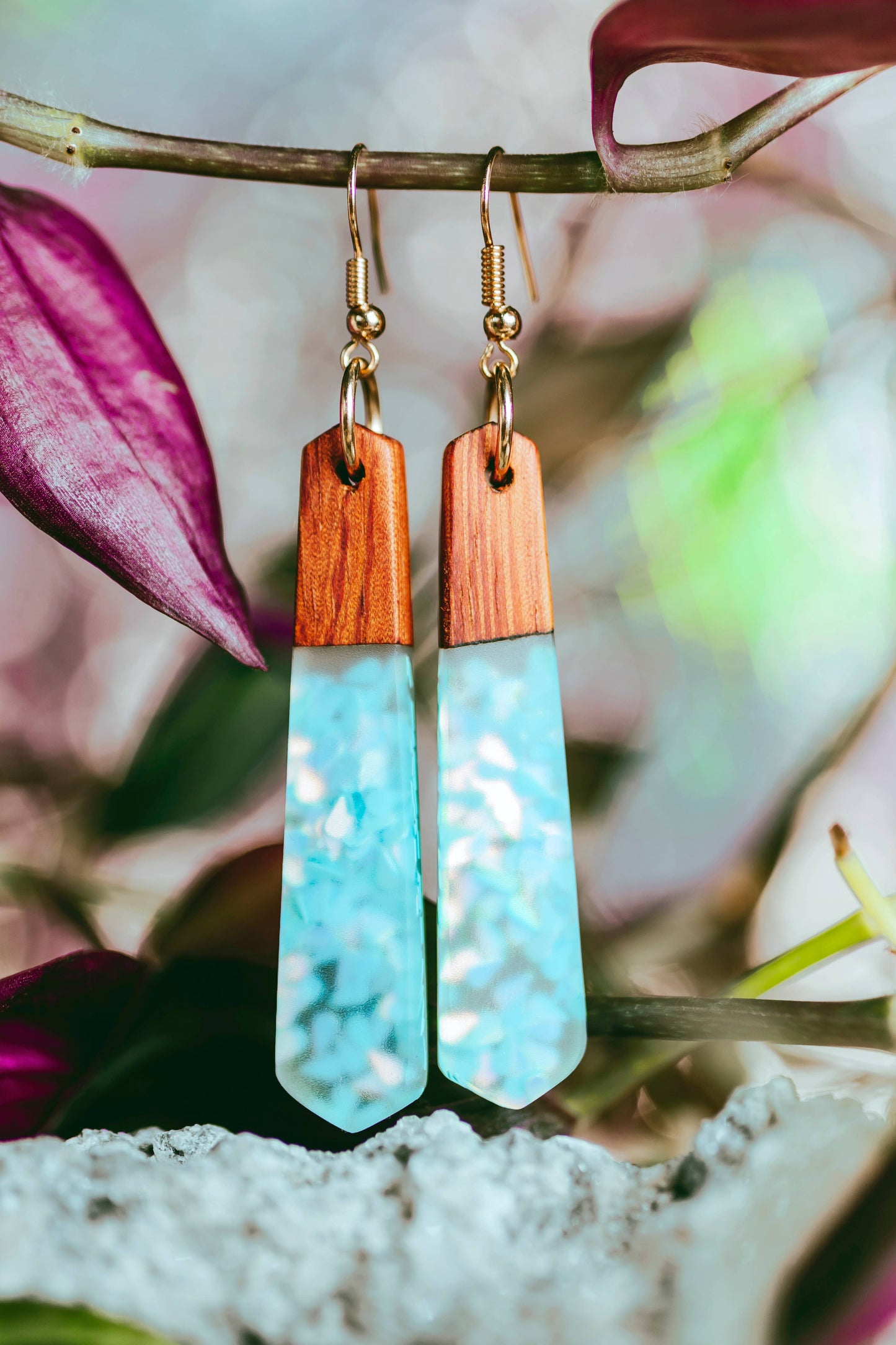Mermaid Cove Wooden & Resin Earrings