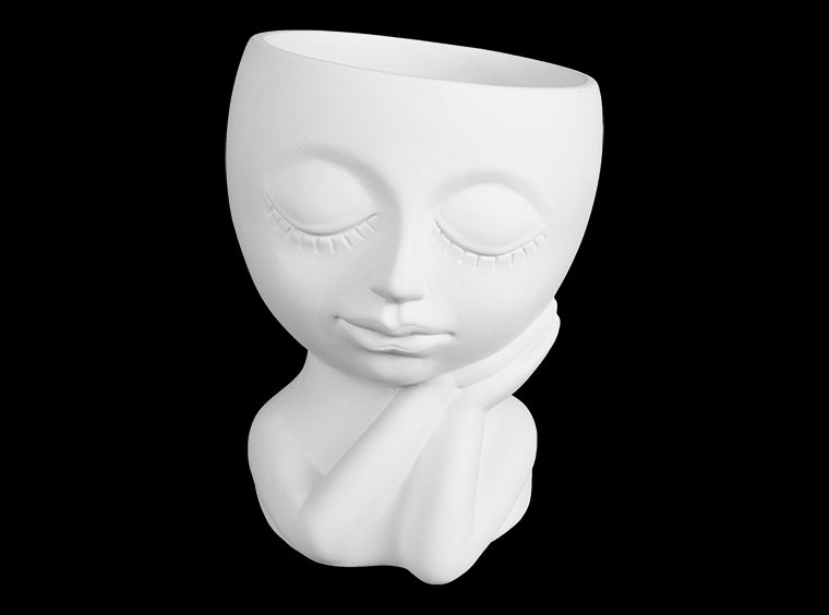 Flirty Face Planter Bisqueware