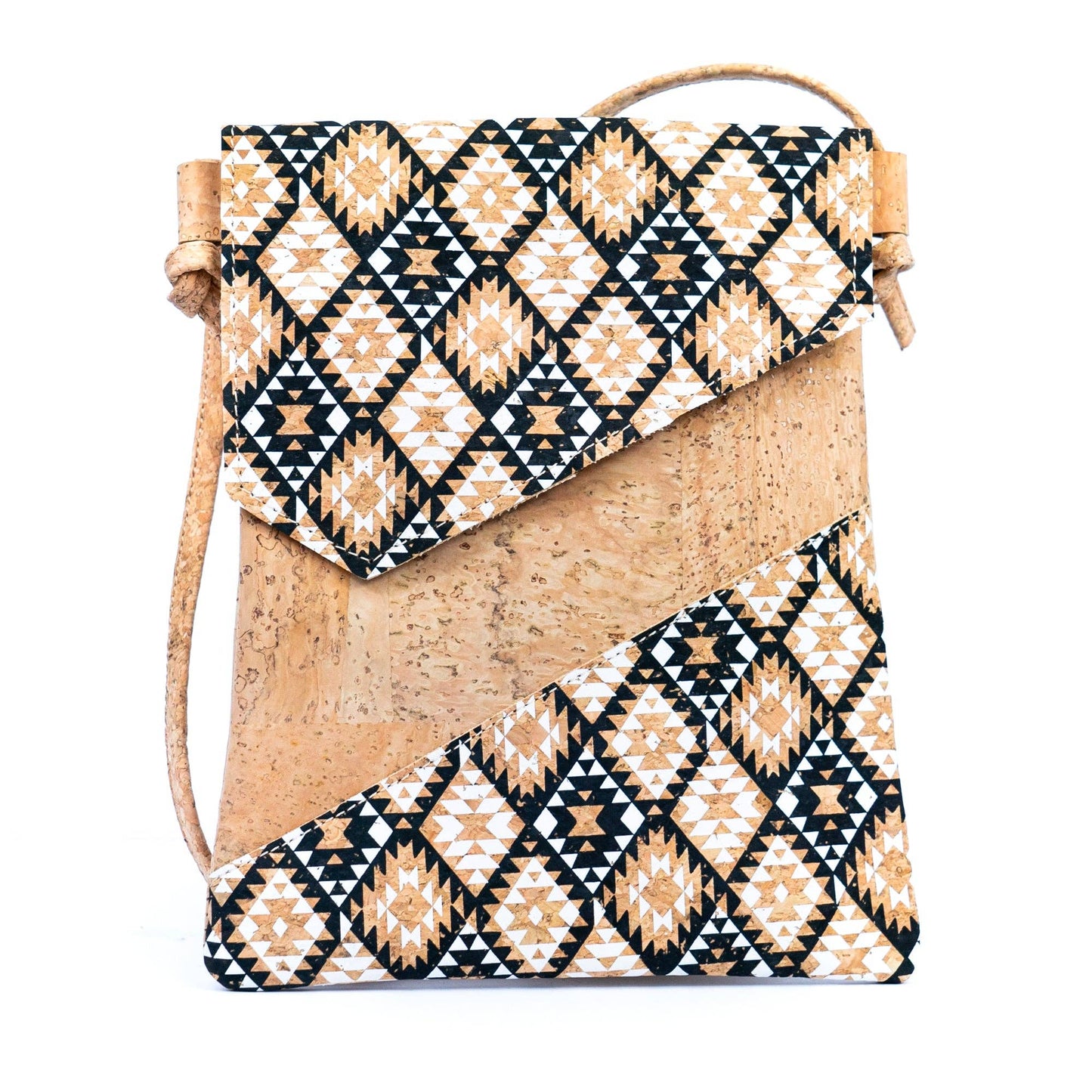 Geometric Cut Style Cork Crossbody Bag