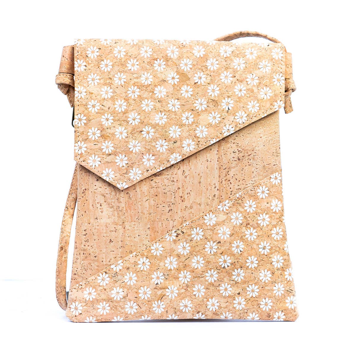 Geometric Cut Style Cork Crossbody Bag