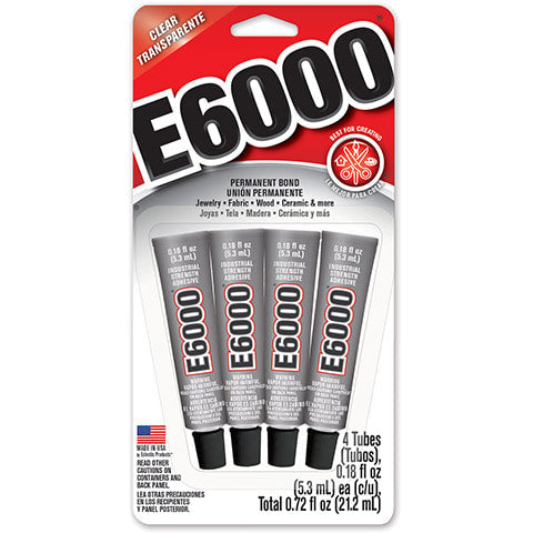 E6000 Adhesive: 0.18 oz, 4 pack