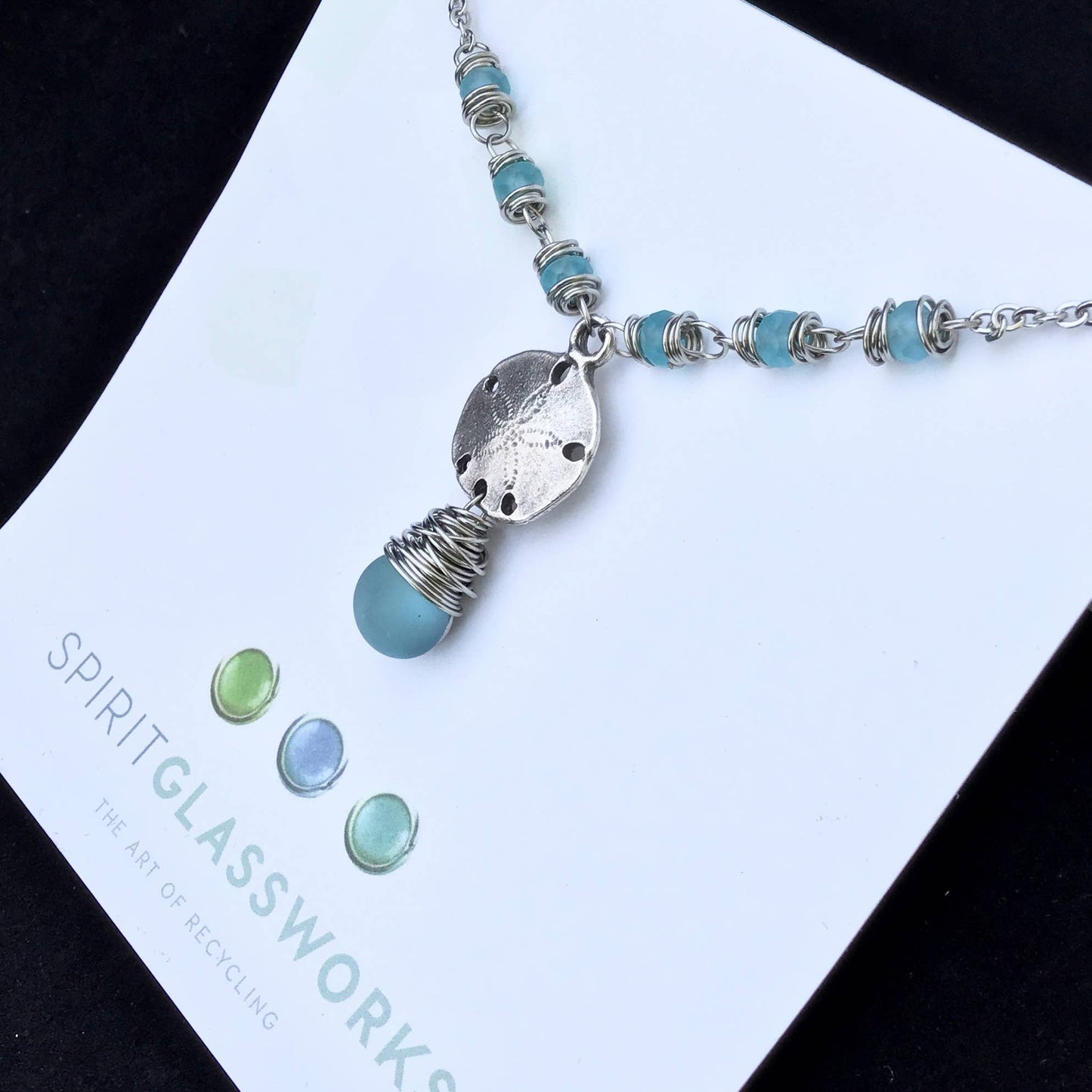 Spirit Glassworks - Sand Dollar Necklace - Stainless Steel
