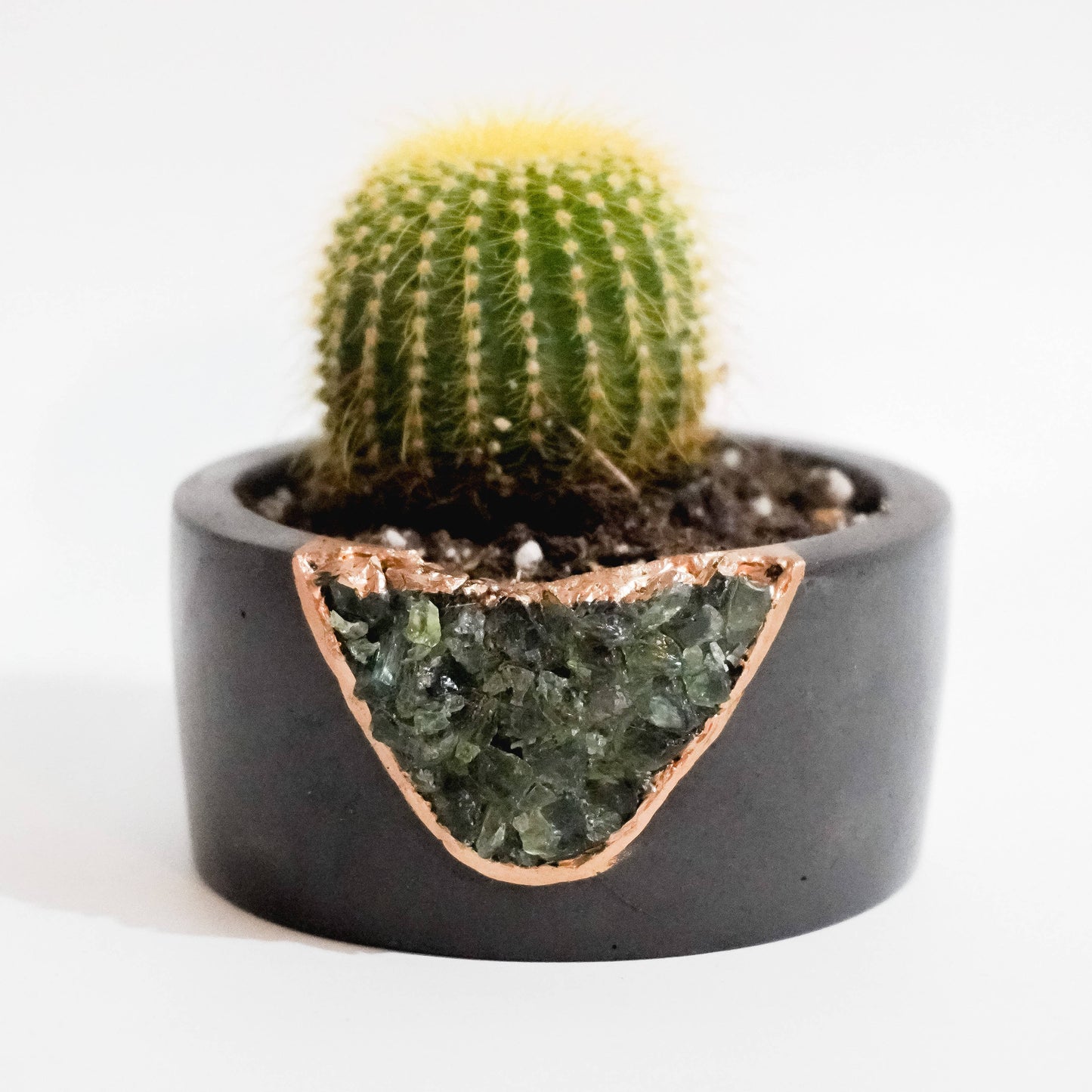 Tal & Bert - Green Apatite Mini Planter | Dark