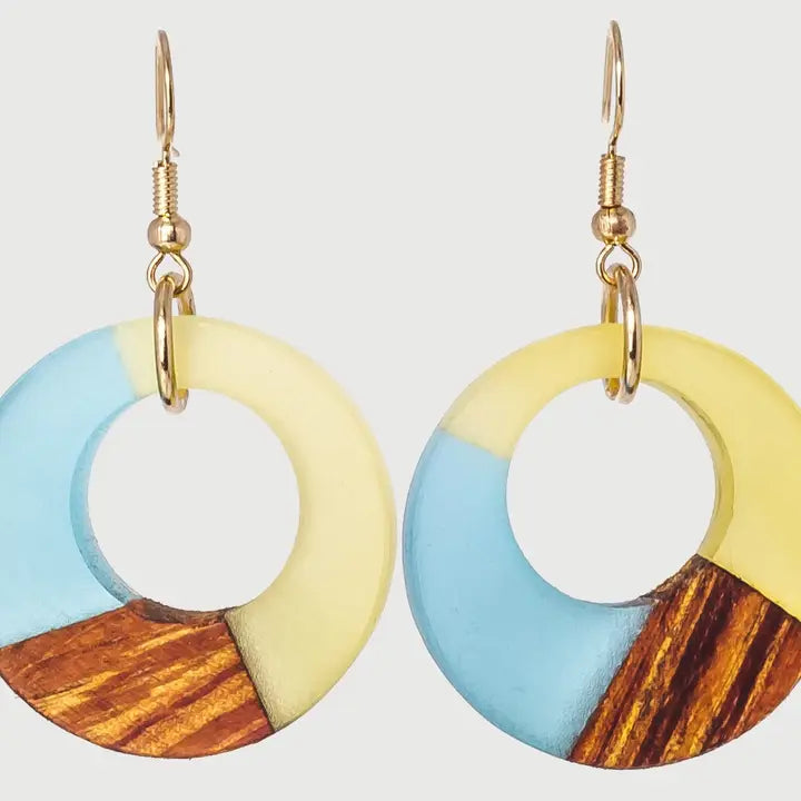 Wooden and Resin Earrings
