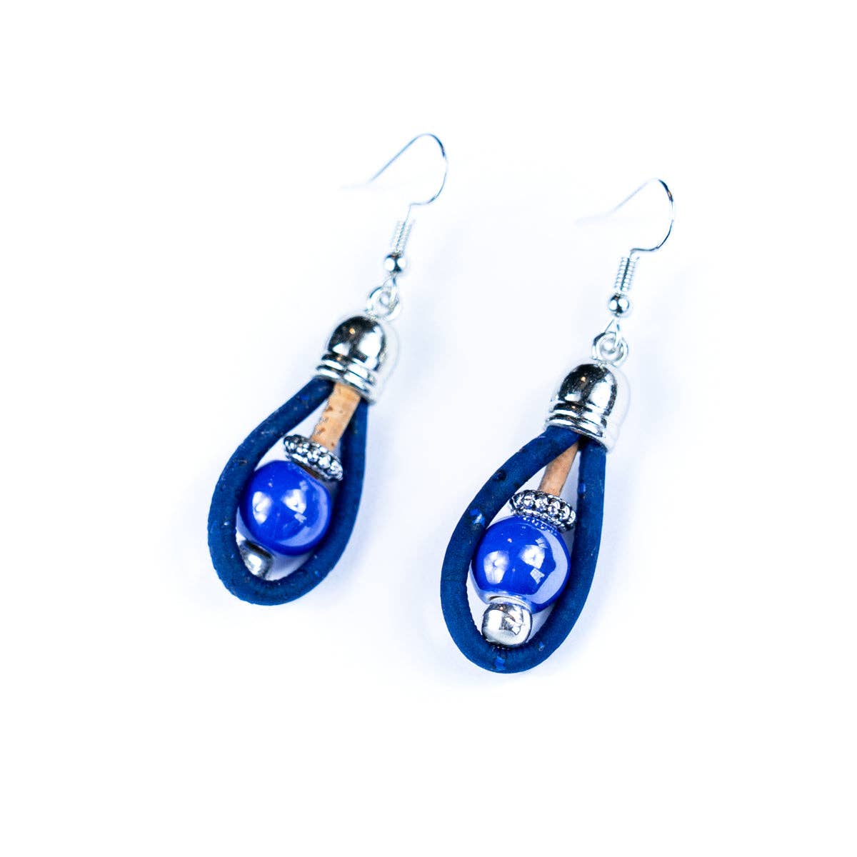 Beads & Colorful cork handmade earrings
