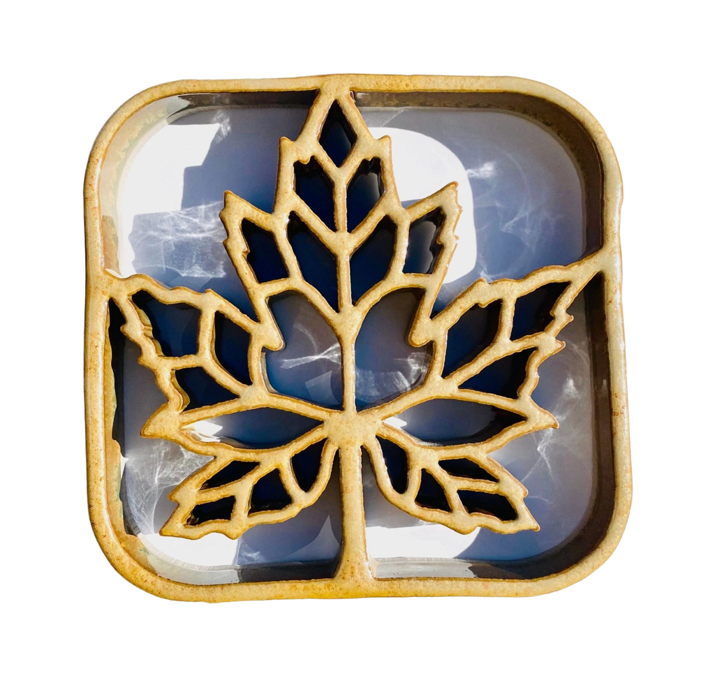 Maple Leaf Trivet - Stoneware Pottery