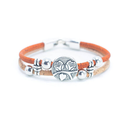 Rose Bead & Colorful Cork Bracelet